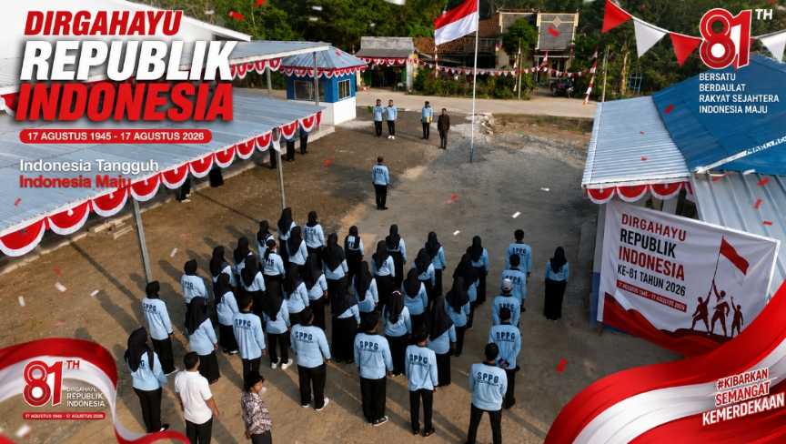 Semangat Kemerdekaan Membara, SPPG Baturaden 2 Lubuk Raja Gelar Upacara HUT RI ke-81