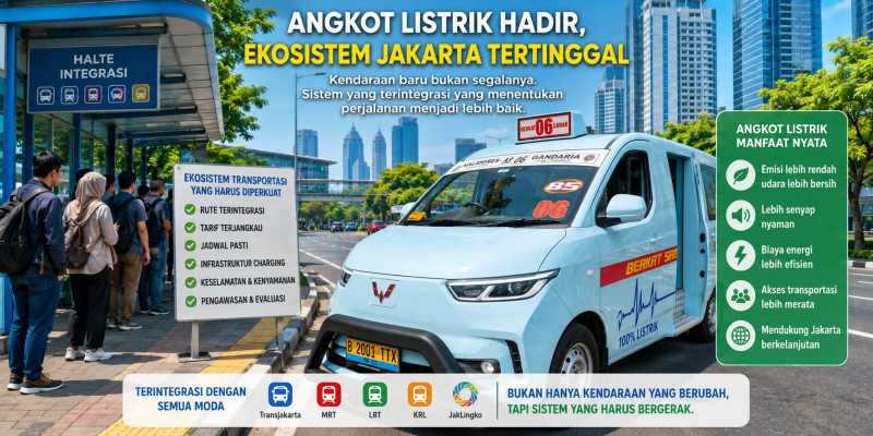 Angkot Listrik Hadir, Ekosistem Jakarta Tertinggal