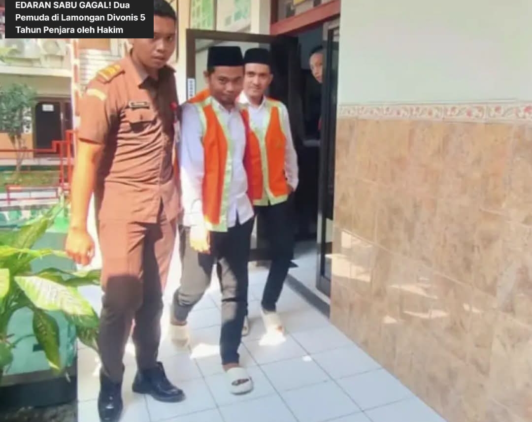 Dua Pemuda di Lamongan Divonis 5 Tahun Penjara Setelah Terbukti Hendak Edarkan Sabu